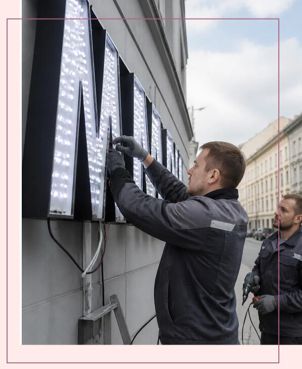 Изготовление и монтаж светодиодных LED вывесок в Кропоткине