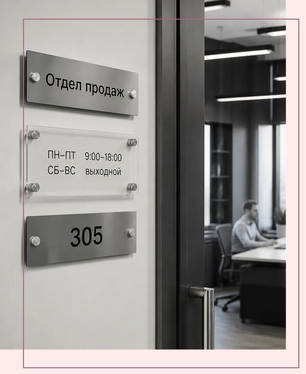 Офисные таблички на дверь в Кропоткине по цене от 5321 р. | Аванза-Крп